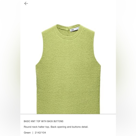 Zara knit sleeveless top - Picture 1 of 4